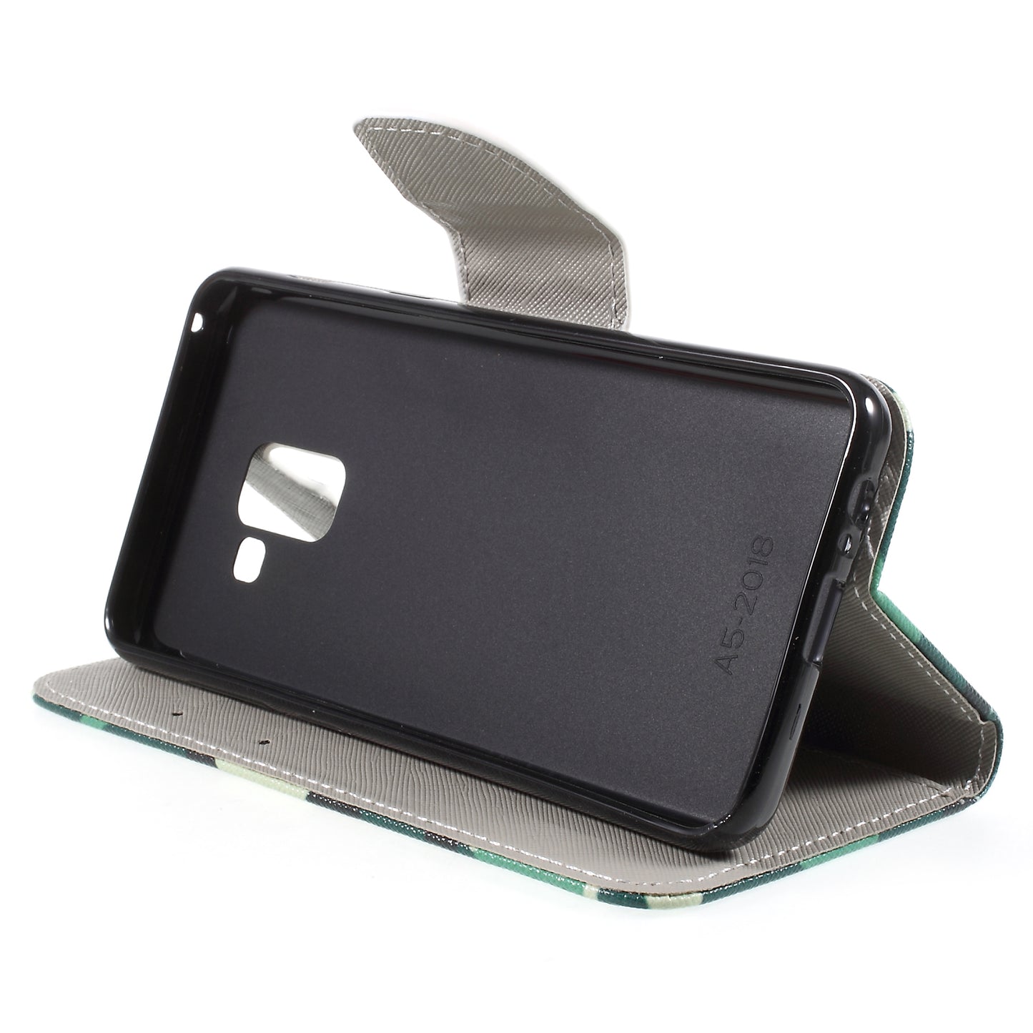 Pattern Printing Cross Texture Stand Wallet Leather Cover with Magnet for Samsung Galaxy A8 (2018)