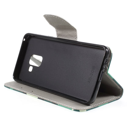 Pattern Printing Cross Texture Stand Wallet Leather Cover with Magnet for Samsung Galaxy A8 (2018)