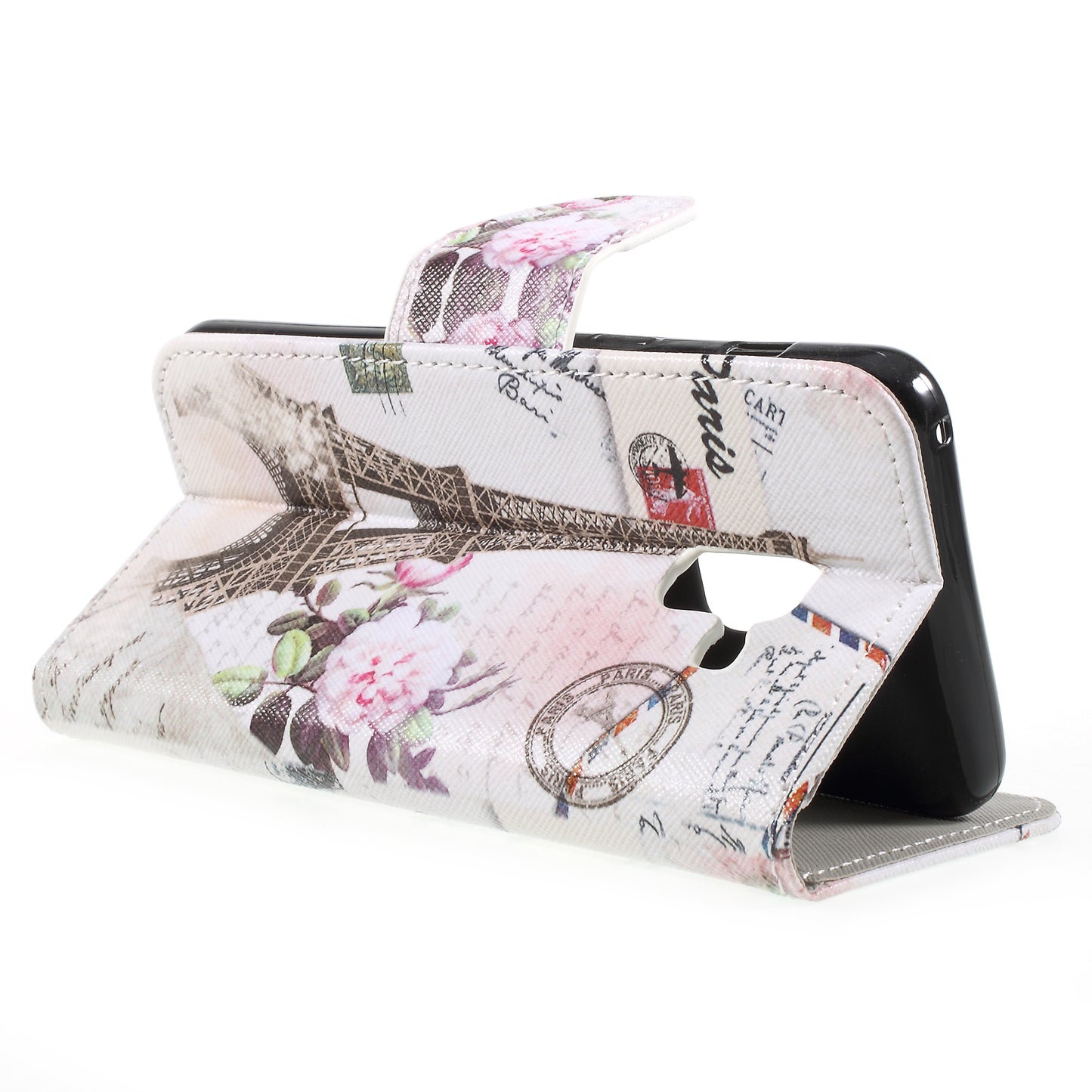 Pattern Printing Cross Texture Stand Wallet Leather Cover with Magnet for Samsung Galaxy A8 (2018)