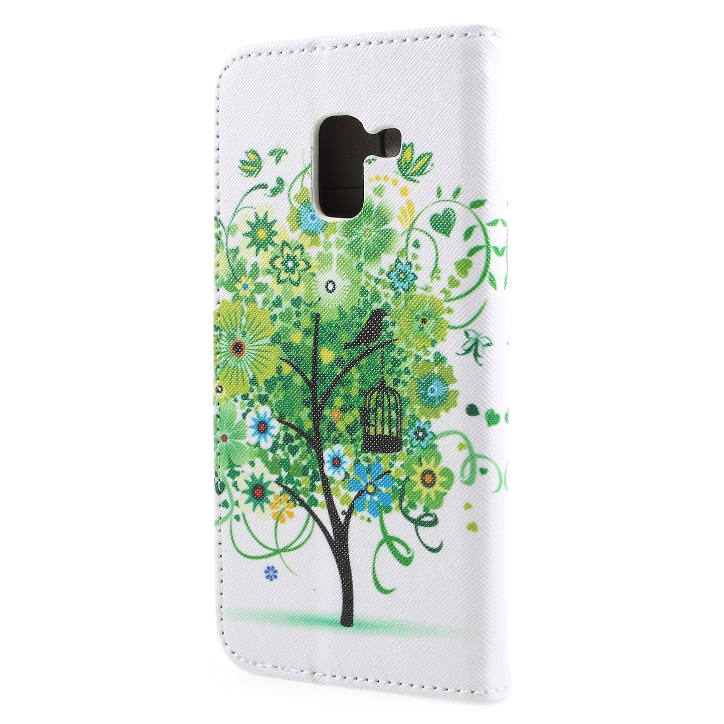 Pattern Printing Cross Texture Stand Wallet Leather Cover with Magnet for Samsung Galaxy A8 (2018)