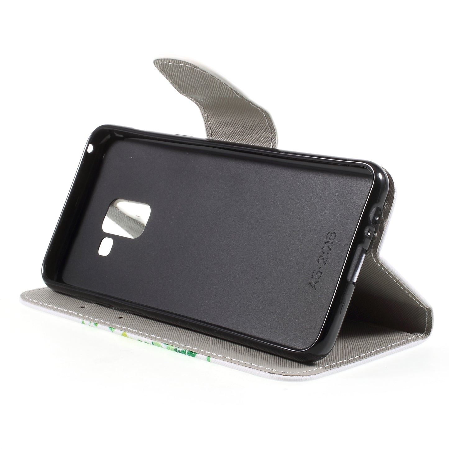 Pattern Printing Cross Texture Stand Wallet Leather Cover with Magnet for Samsung Galaxy A8 (2018)