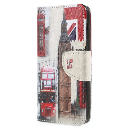 Pattern Printing Cross Texture Stand Wallet Leather Cover with Magnet for Samsung Galaxy A8 (2018)