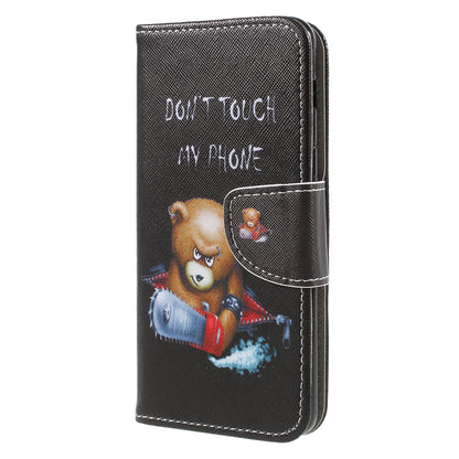 Pattern Printing Cross Texture Stand Wallet Leather Cover with Magnet for Samsung Galaxy A8 (2018)