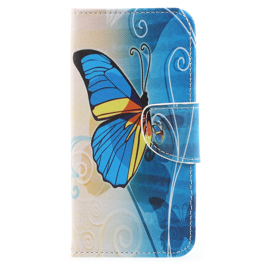Pattern Printing Cross Texture Stand Wallet Leather Cover with Magnet for Samsung Galaxy A8 (2018)