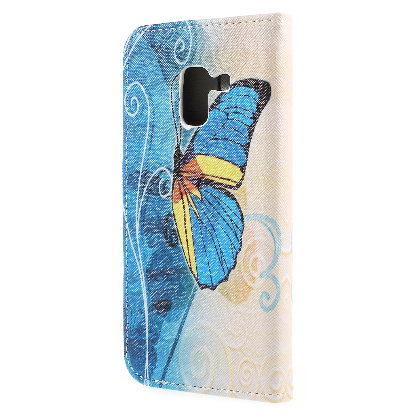 Pattern Printing Cross Texture Stand Wallet Leather Cover with Magnet for Samsung Galaxy A8 (2018)