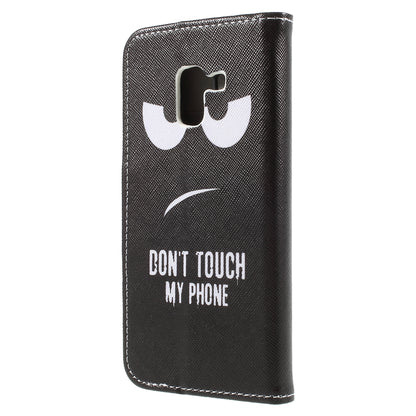 Pattern Printing Cross Texture Stand Wallet Leather Cover with Magnet for Samsung Galaxy A8 (2018)