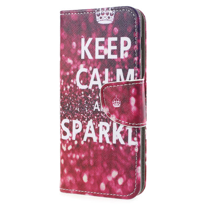 Pattern Printing Cross Texture Stand Wallet Leather Cover with Magnet for Samsung Galaxy A8 (2018)