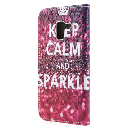 Pattern Printing Cross Texture Stand Wallet Leather Cover with Magnet for Samsung Galaxy A8 (2018)