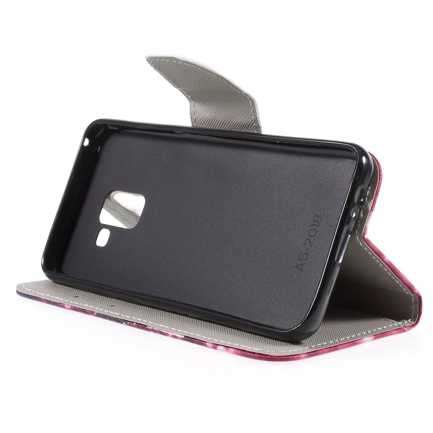 Pattern Printing Cross Texture Stand Wallet Leather Cover with Magnet for Samsung Galaxy A8 (2018)