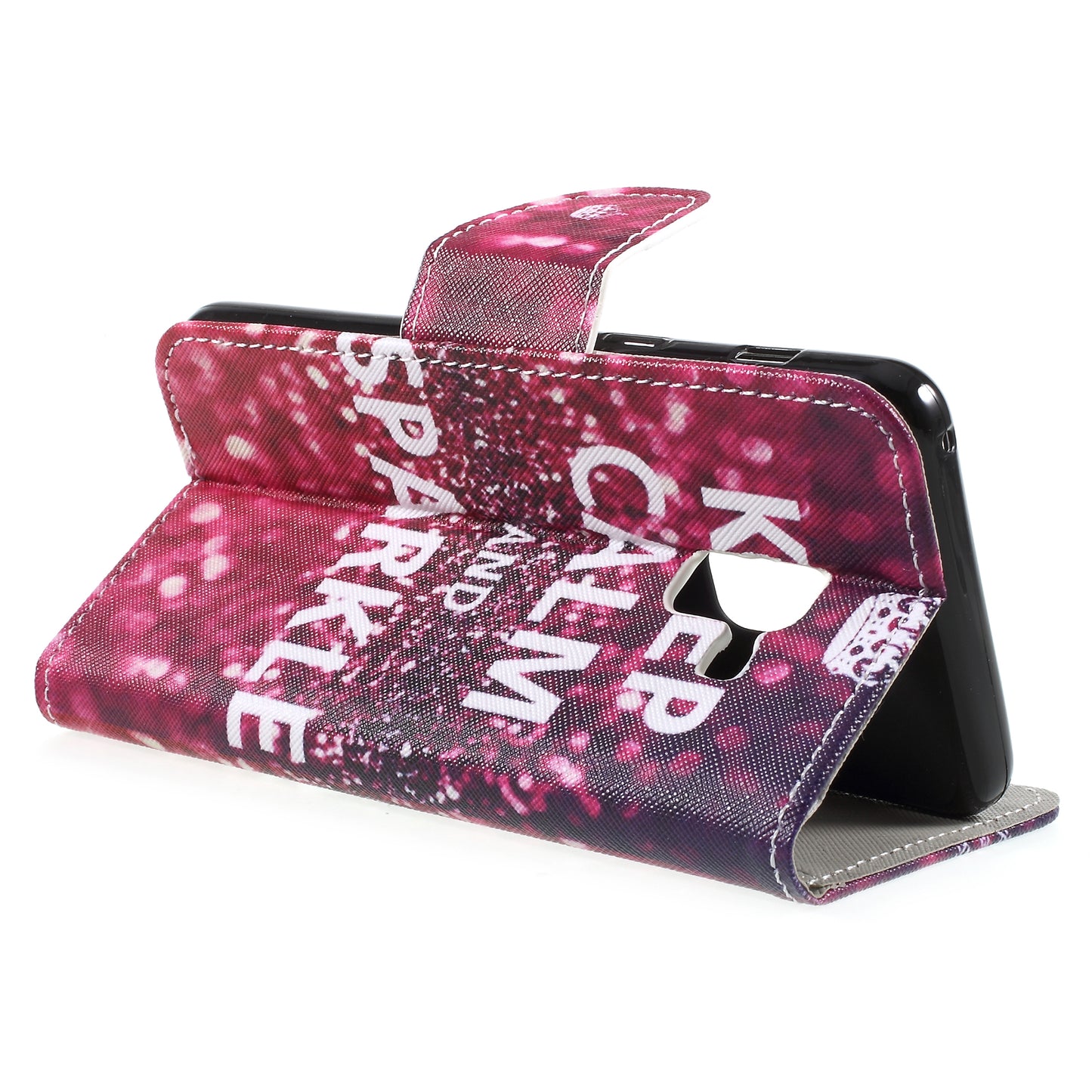 Pattern Printing Cross Texture Stand Wallet Leather Cover with Magnet for Samsung Galaxy A8 (2018)