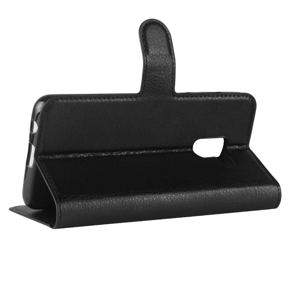 Litchi Skin PU Leather Wallet Stand Mobile Phone Case with Magnet for Samsung Galaxy A8 (2018)