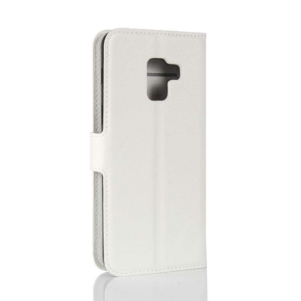Litchi Skin PU Leather Wallet Stand Mobile Phone Case with Magnet for Samsung Galaxy A8 (2018)