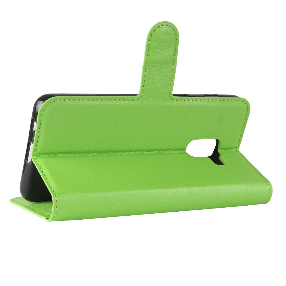 Litchi Skin PU Leather Wallet Stand Mobile Phone Case with Magnet for Samsung Galaxy A8 (2018)