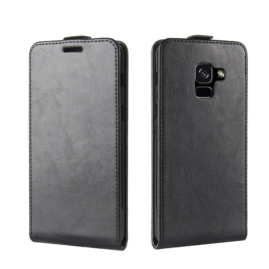 Crazy Horse Vertical Flip Leather Magnetic Phone Casing for Samsung Galaxy A8 (2018)
