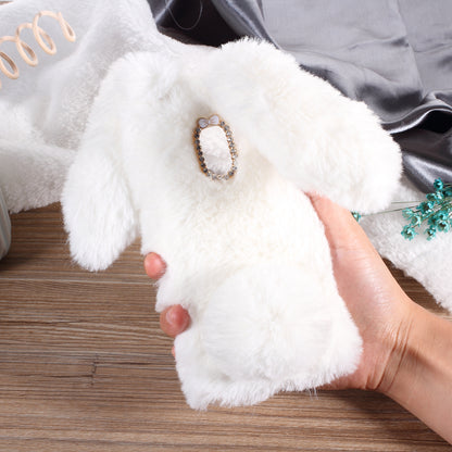 Rabbit Bunny Soft Furry Fur TPU Kickstand Case for Samsung Galaxy A8 (2018)
