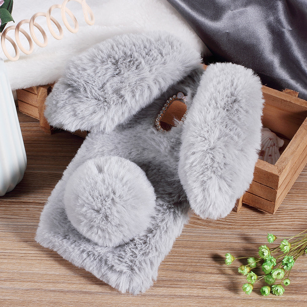 Rabbit Bunny Soft Furry Fur TPU Kickstand Case for Samsung Galaxy A8 (2018)