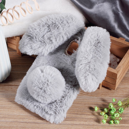 Rabbit Bunny Soft Furry Fur TPU Kickstand Case for Samsung Galaxy A8 (2018)