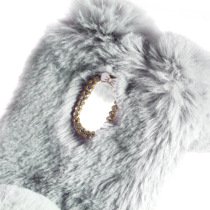 Rabbit Bunny Soft Furry Fur TPU Kickstand Case for Samsung Galaxy A8 (2018)