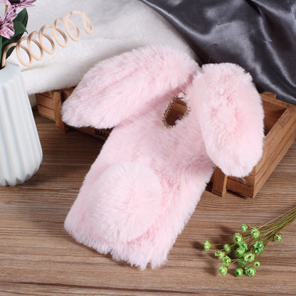 Rabbit Bunny Soft Furry Fur TPU Kickstand Case for Samsung Galaxy A8 (2018)