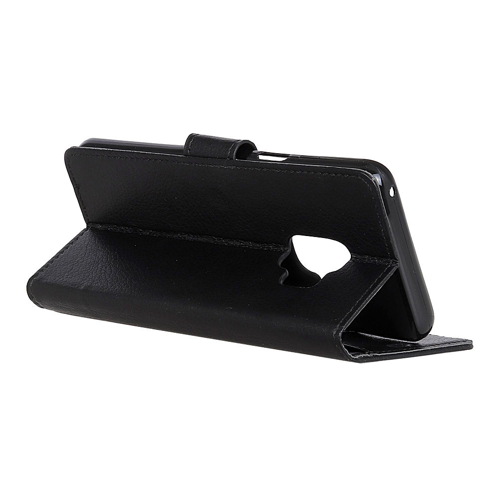 Phone Wallet Case for Samsung Galaxy S9 G960 PU Leather Phone Cover Drop-proof Flip Protector with Stand Litchi Texture
