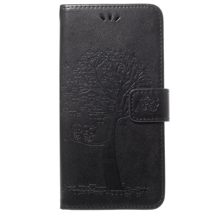 Imprint Tree Owl PU Leather Wallet Case with Strap for Samsung Galaxy S9+ G965