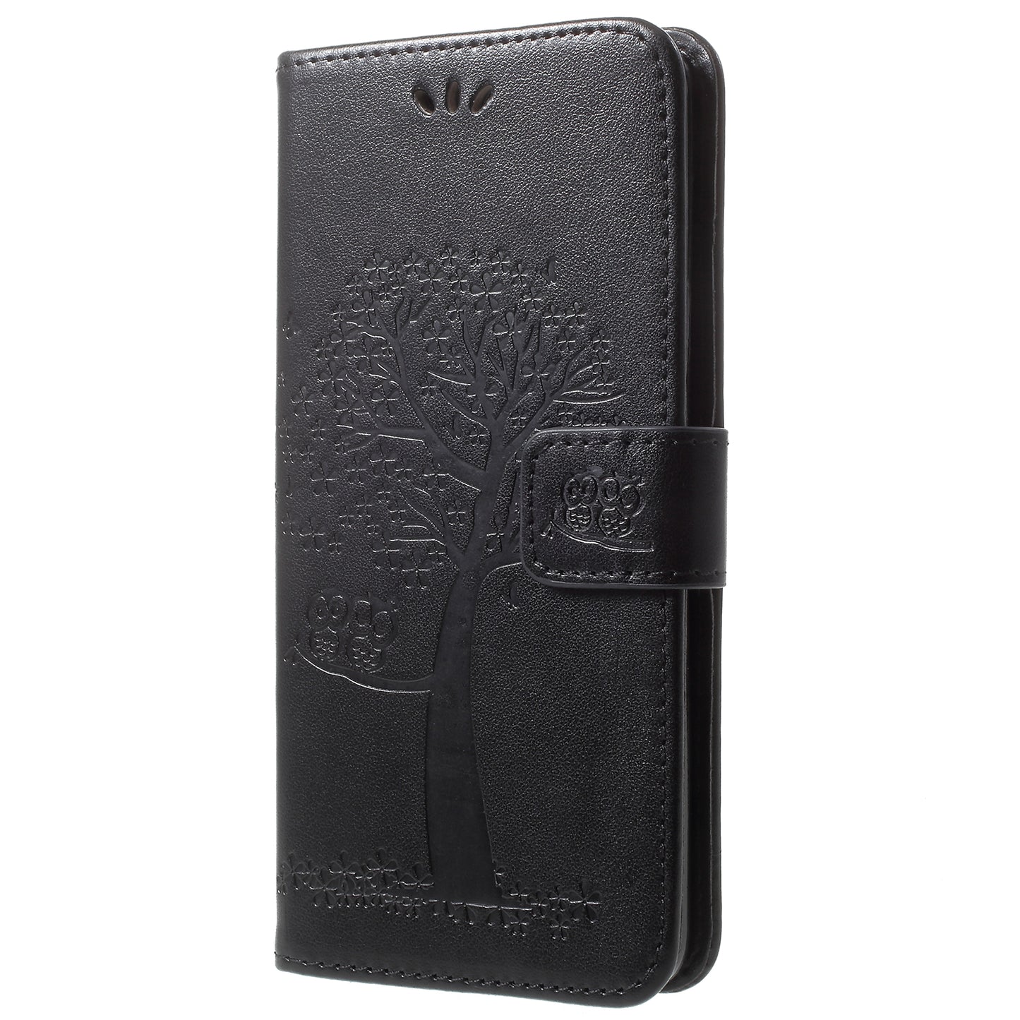 Imprint Tree Owl PU Leather Wallet Case with Strap for Samsung Galaxy S9+ G965