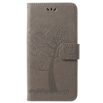 Imprint Tree Owl PU Leather Wallet Case with Strap for Samsung Galaxy S9+ G965