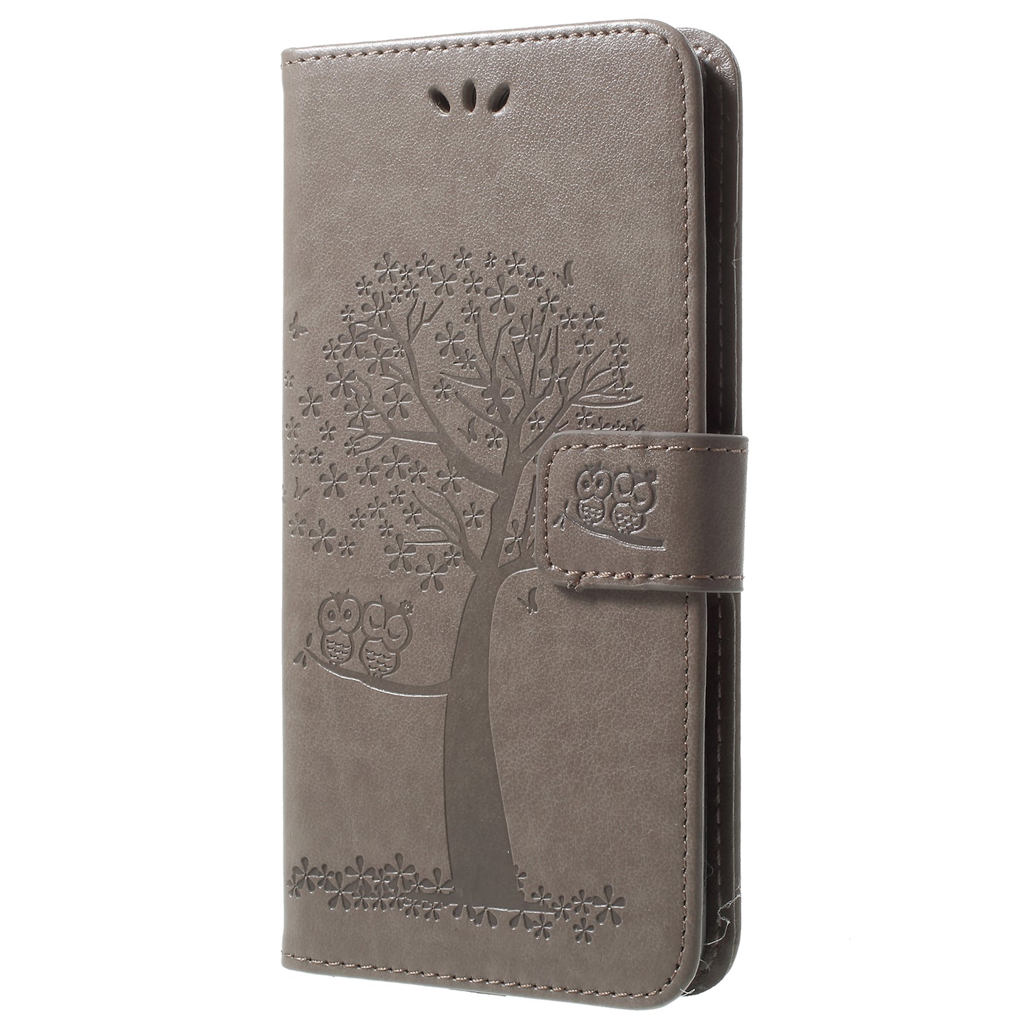 Imprint Tree Owl PU Leather Wallet Case with Strap for Samsung Galaxy S9+ G965