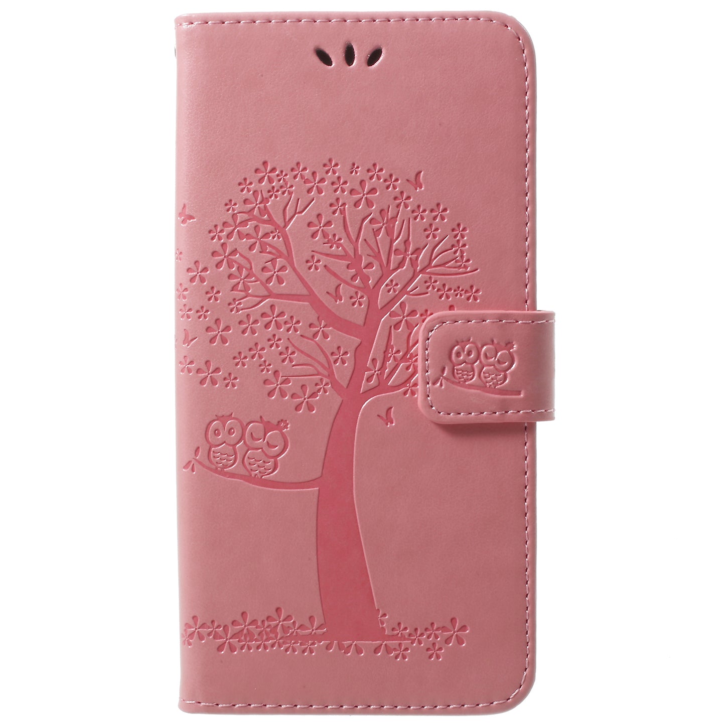 Imprint Tree Owl PU Leather Wallet Case with Strap for Samsung Galaxy S9+ G965