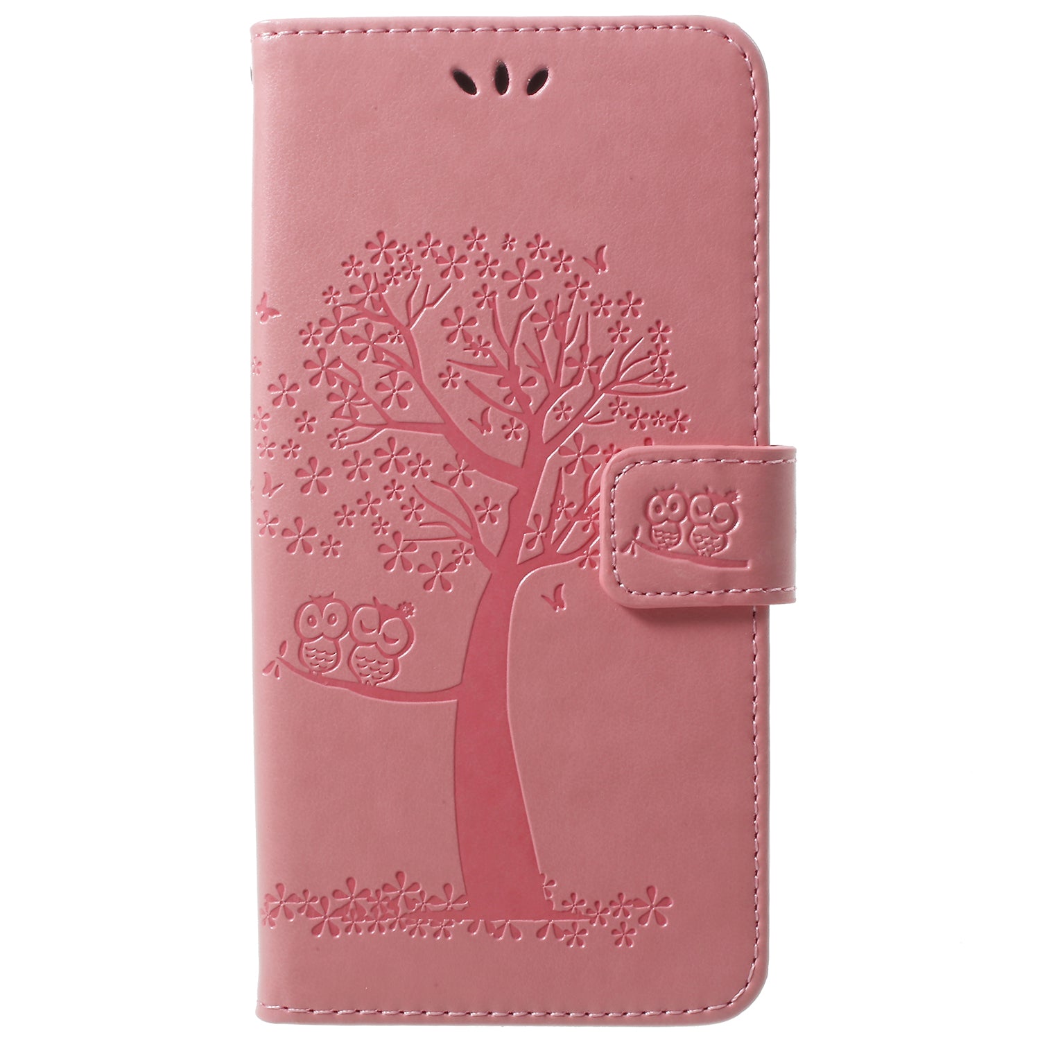 Imprint Tree Owl PU Leather Wallet Case with Strap for Samsung Galaxy S9+ G965