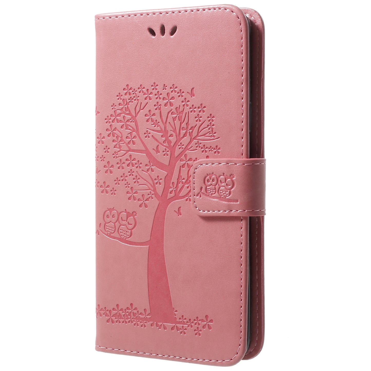 Imprint Tree Owl PU Leather Wallet Case with Strap for Samsung Galaxy S9+ G965