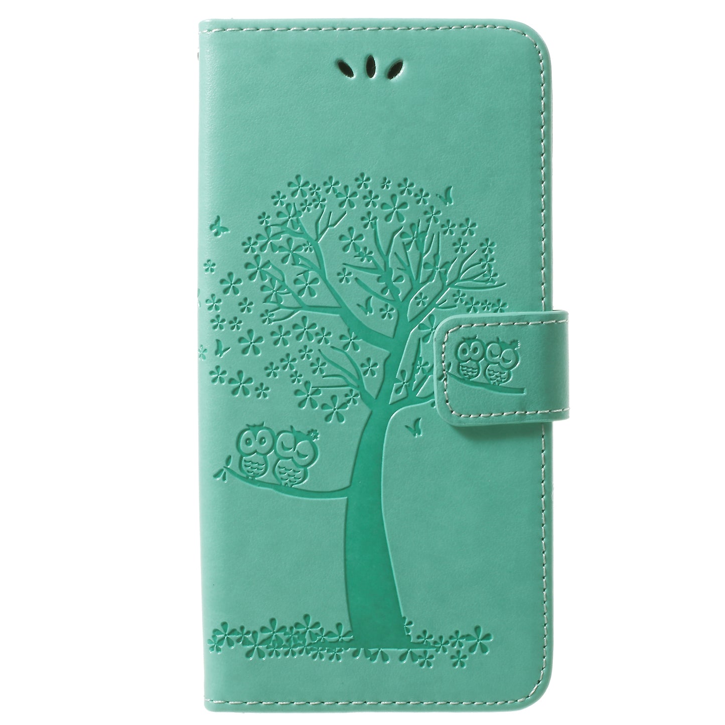 Imprint Tree Owl PU Leather Wallet Case with Strap for Samsung Galaxy S9+ G965