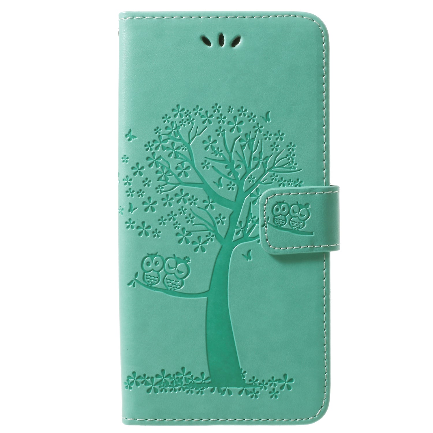 Imprint Tree Owl PU Leather Wallet Case with Strap for Samsung Galaxy S9+ G965