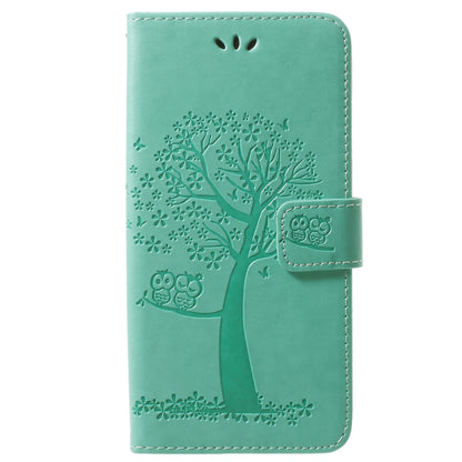 Imprint Tree Owl PU Leather Wallet Case with Strap for Samsung Galaxy S9+ G965