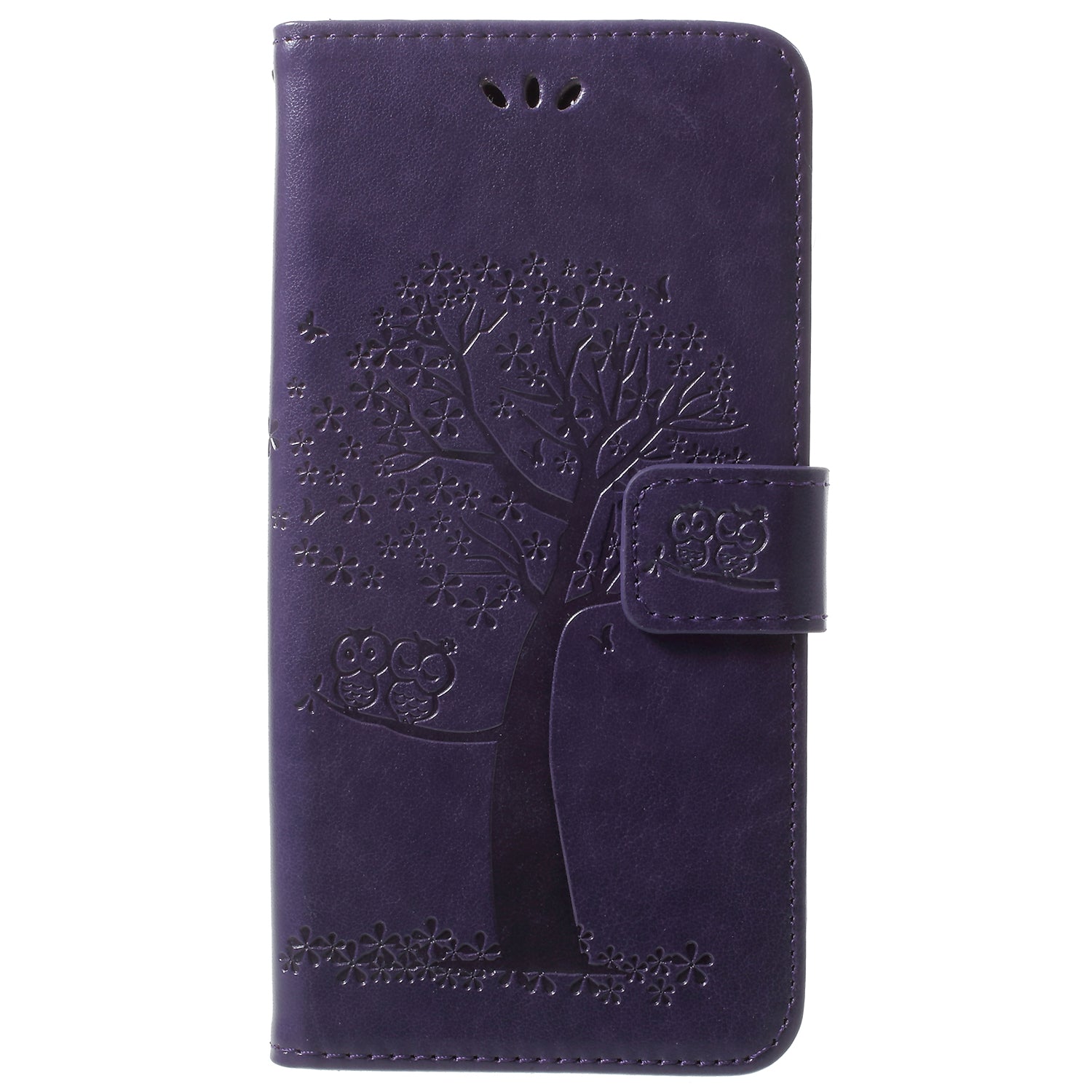 Imprint Tree Owl PU Leather Wallet Case with Strap for Samsung Galaxy S9+ G965