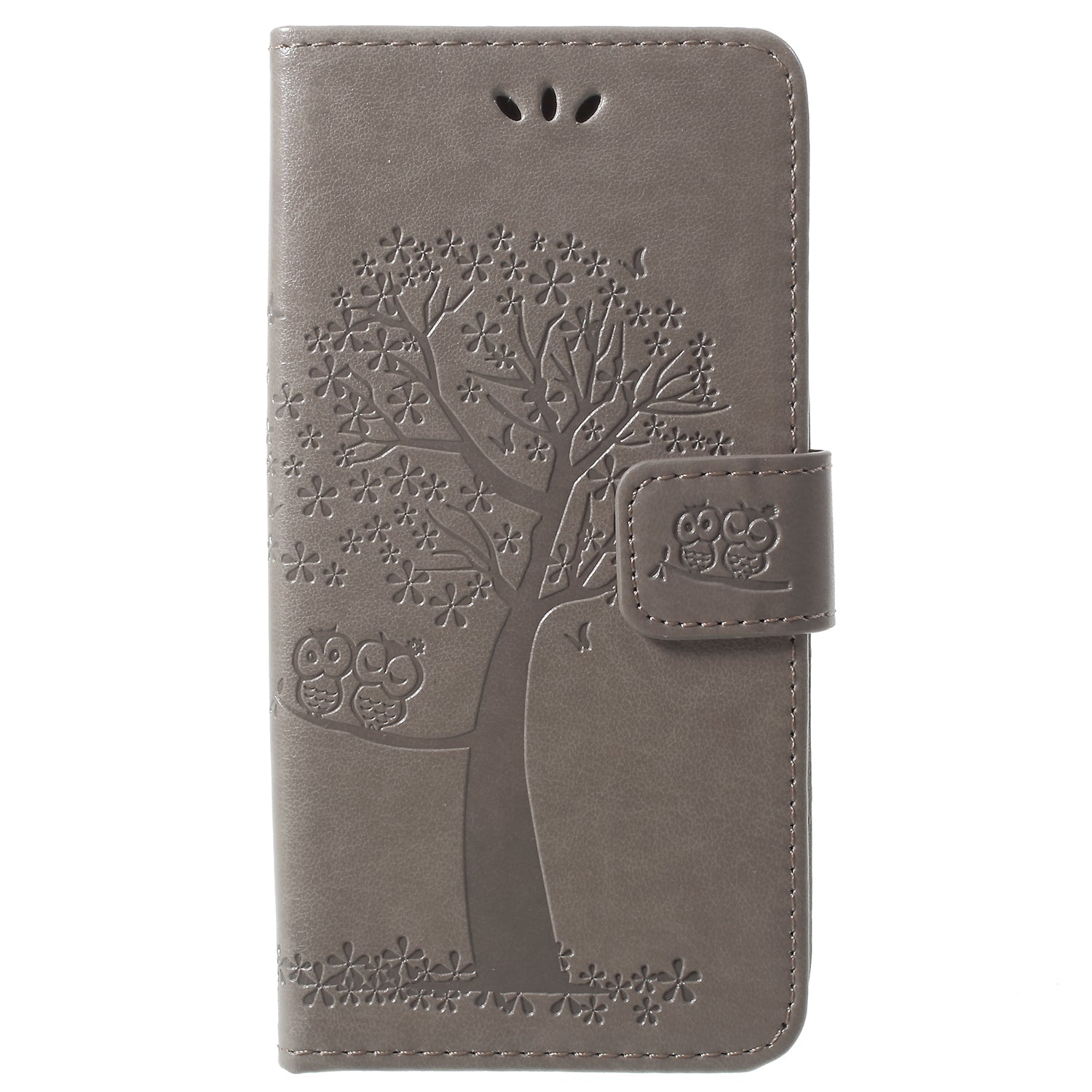 For Samsung Galaxy S9 G960 Imprint Tree Owl Wallet PU Leather Mobile Case with Lanyard