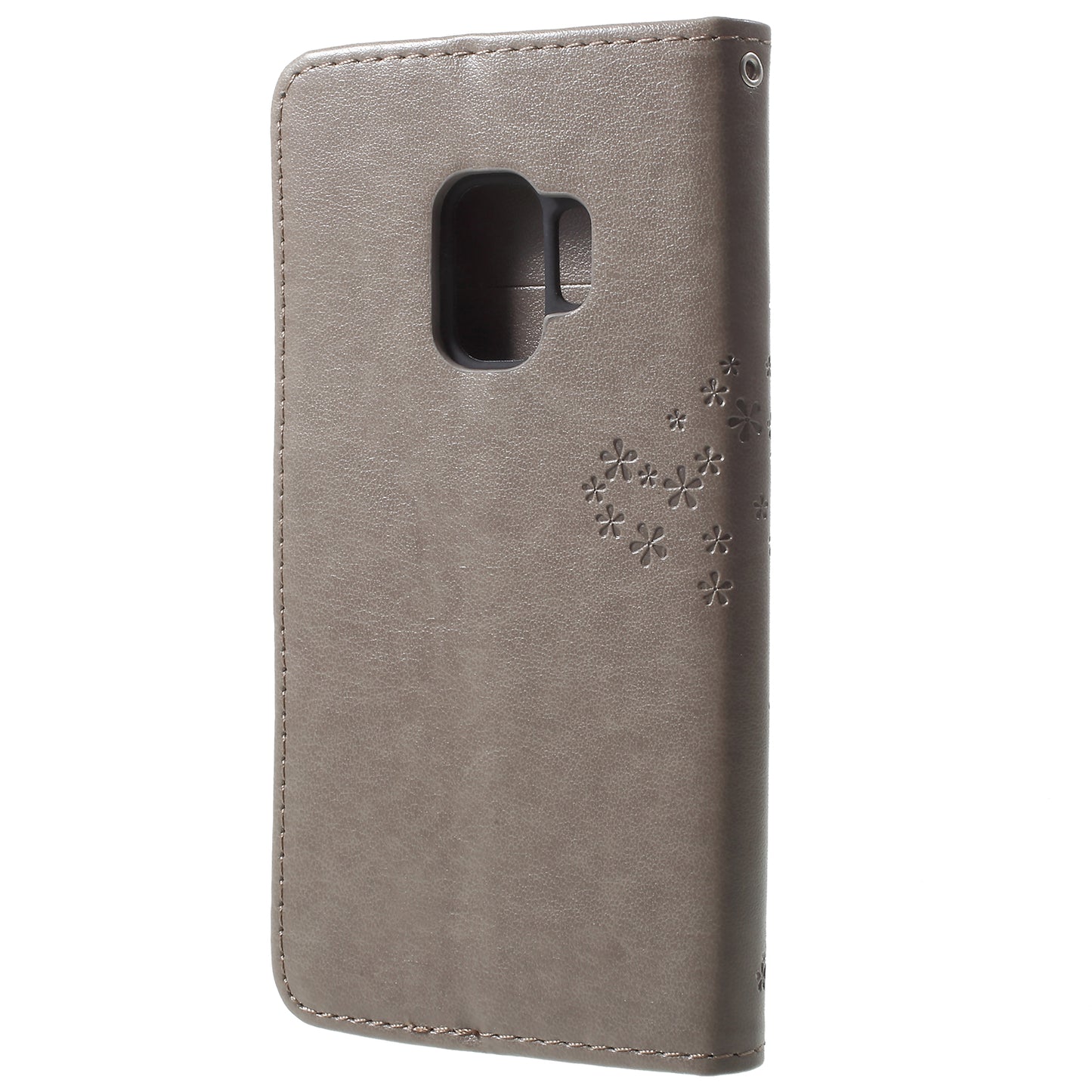 For Samsung Galaxy S9 G960 Imprint Tree Owl Wallet PU Leather Mobile Case with Lanyard