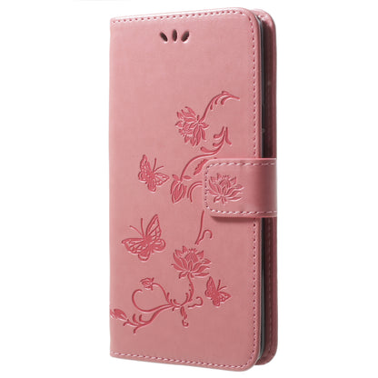 Imprinted Butterfly Flower Leather Wallet Case for Samsung Galaxy S9+ G965