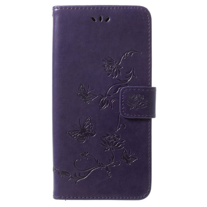 Imprinted Butterfly Flower Leather Wallet Case for Samsung Galaxy S9+ G965