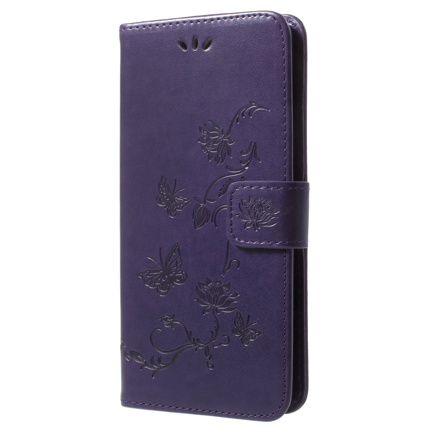 Imprinted Butterfly Flower Leather Wallet Case for Samsung Galaxy S9+ G965