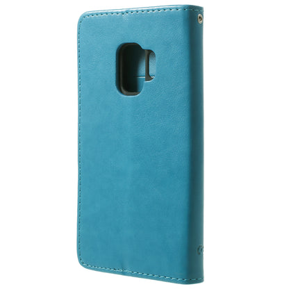 Imprint Butterfly Flowers Magnetic Wallet Leather Stand Cover for Samsung Galaxy S9 G960