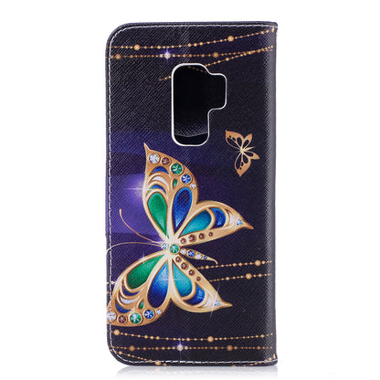 For Samsung Galaxy S9+ Pattern Printing Flip Leather Wallet Case Protector