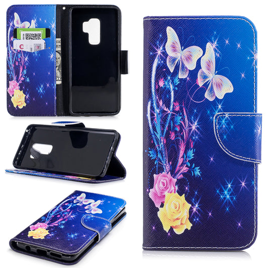 For Samsung Galaxy S9+ Pattern Printing Flip Leather Wallet Case Protector