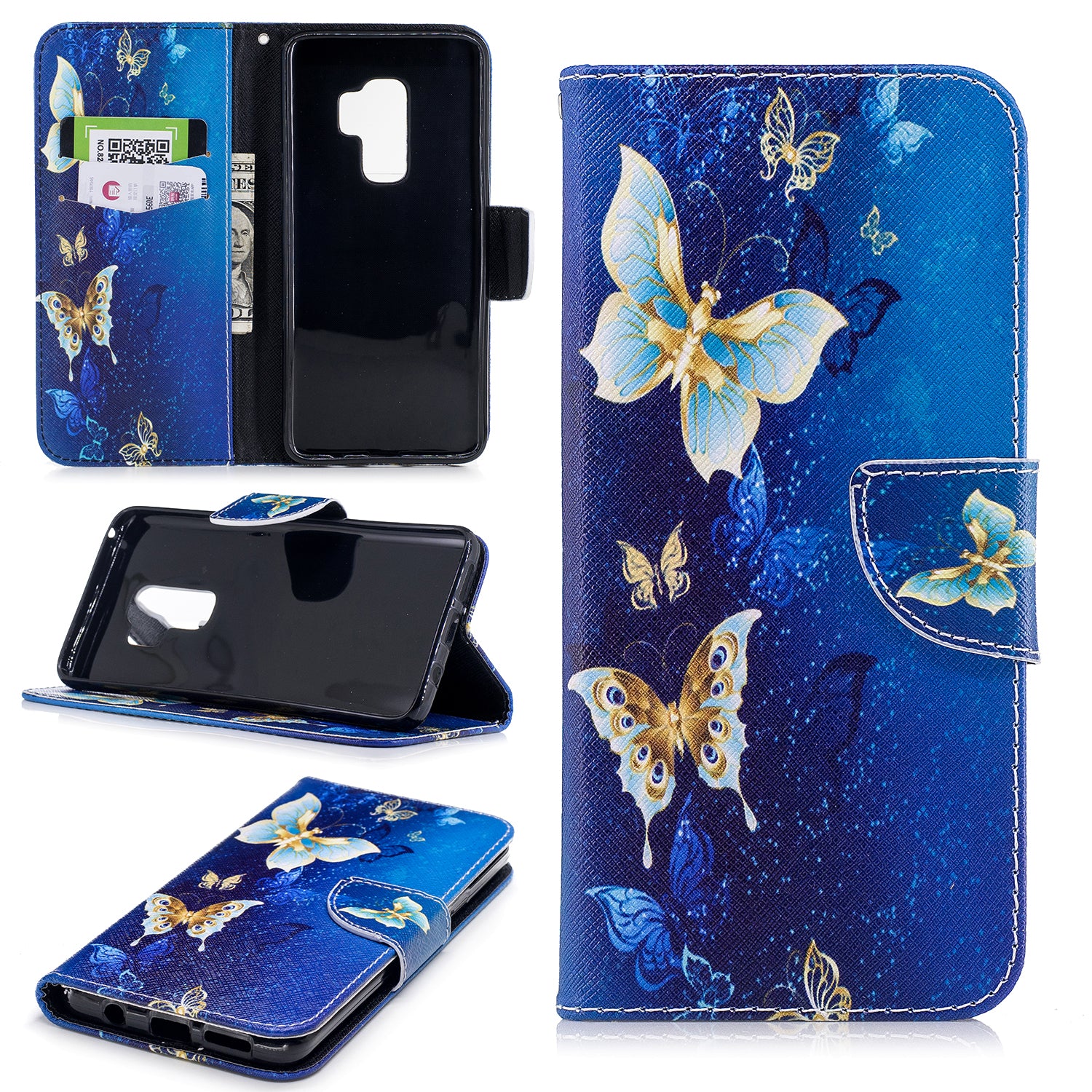 For Samsung Galaxy S9+ Pattern Printing Flip Leather Wallet Case Protector