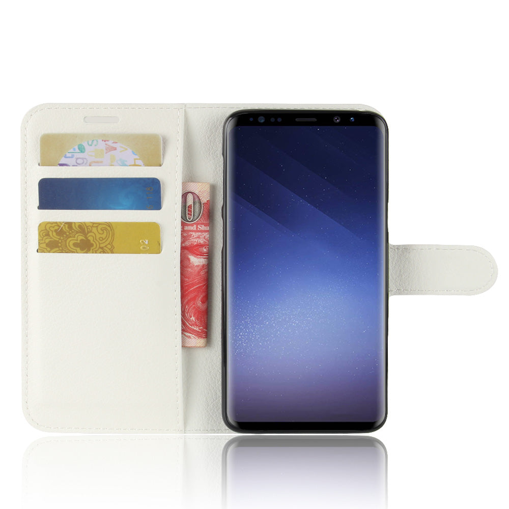 For Samsung Galaxy S9 G960 Litchi Skin PU Leather Wallet Stand Mobile Phone Cover