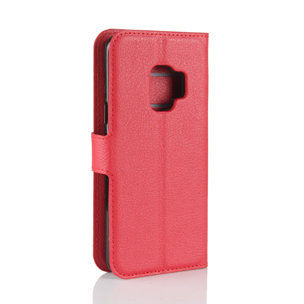For Samsung Galaxy S9 G960 Litchi Skin PU Leather Wallet Stand Mobile Phone Cover