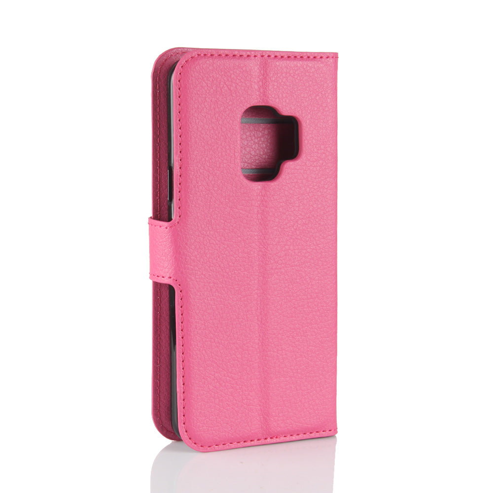 For Samsung Galaxy S9 G960 Litchi Skin PU Leather Wallet Stand Mobile Phone Cover