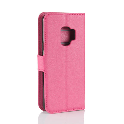 For Samsung Galaxy S9 G960 Litchi Skin PU Leather Wallet Stand Mobile Phone Cover
