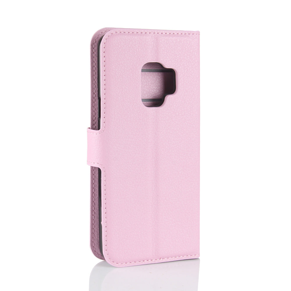 For Samsung Galaxy S9 G960 Litchi Skin PU Leather Wallet Stand Mobile Phone Cover