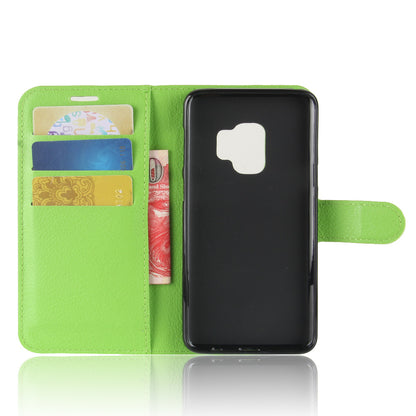For Samsung Galaxy S9 G960 Litchi Skin PU Leather Wallet Stand Mobile Phone Cover
